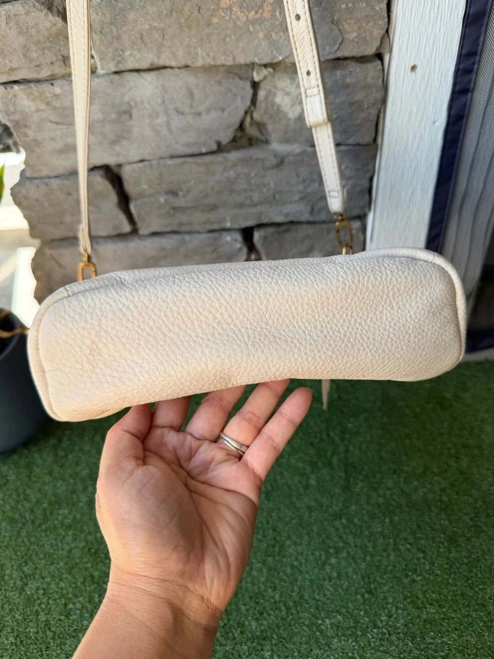 HOBO Fern Cream Pebbled Leather Women’s Crossbody Bag